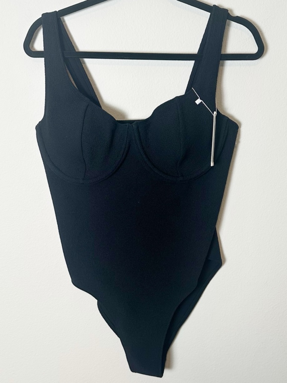New Staple Swim Black One Piece Swimsuit Stretchy Material 14
